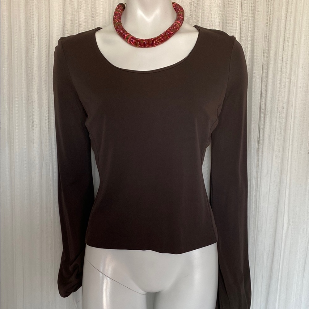 REDUCED 🌺Vintage 90’s GFF Gianfranco Ferre Elegant Brown Long Sleeve Top! Size M